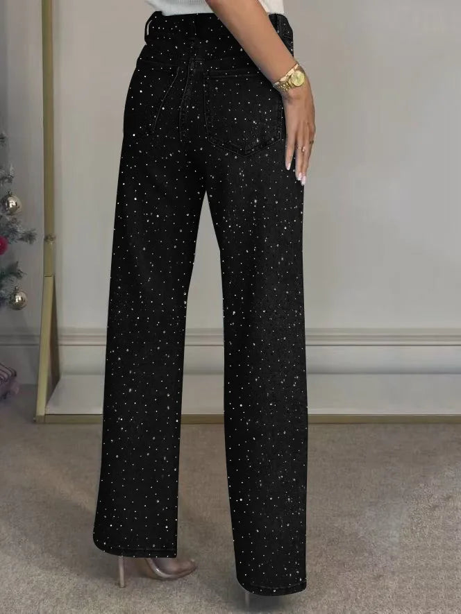 Vaqueros elegantes con pedrería para mujer.