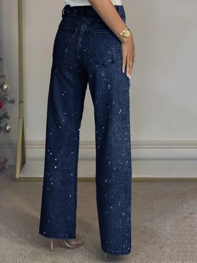 Vaqueros elegantes con pedrería para mujer.
