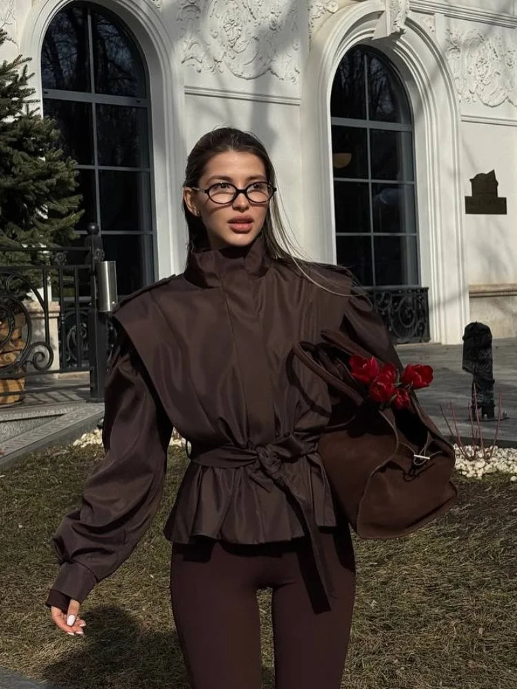 Chaqueta trench corta para mujer