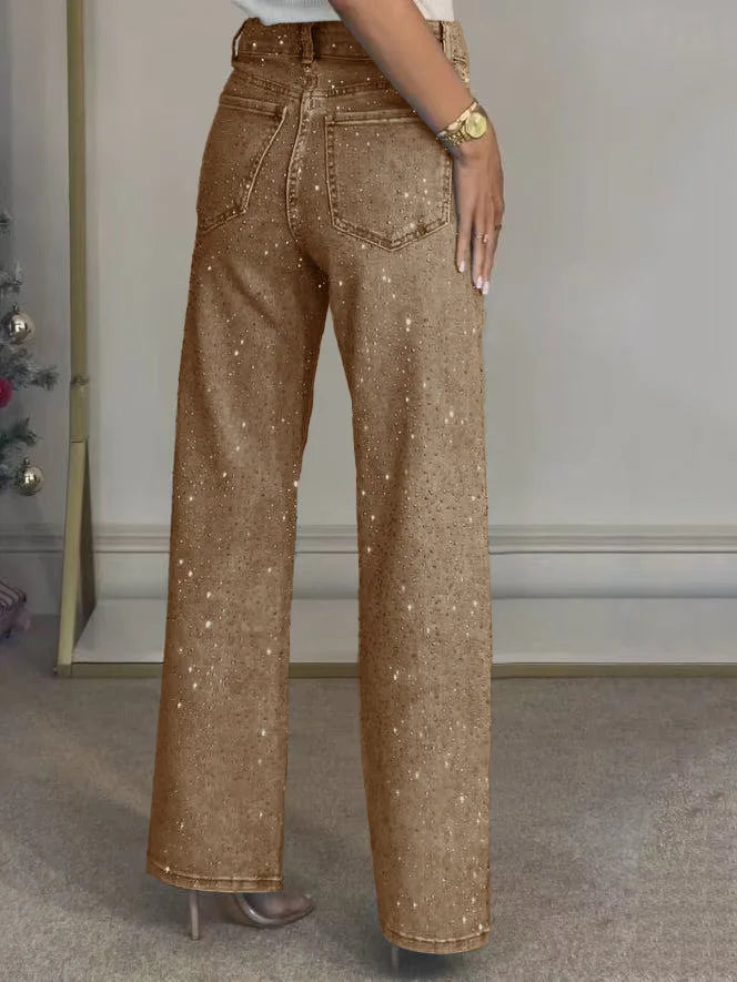 Vaqueros elegantes con pedrería para mujer.