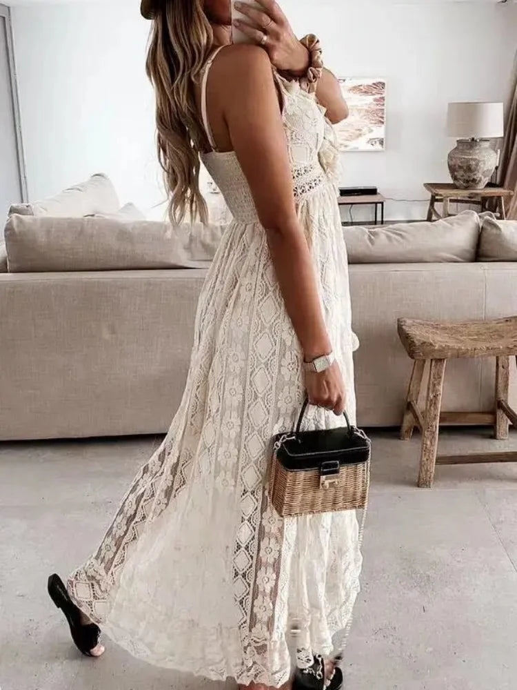 Vestido largo de encaje de Elena Rodriguez